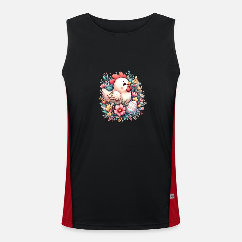 Chicken for Easter - Men's Functional Contrast Tank Top  - black/red