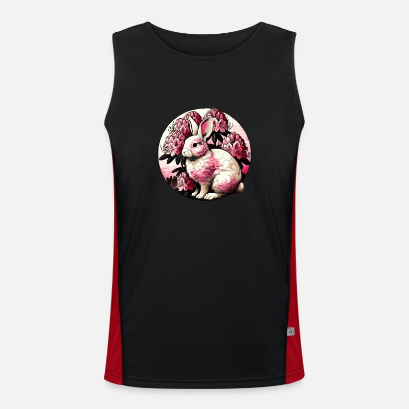 Bunny Rabbit Pinks - Men's Functional Contrast Tank Top  - black/red
