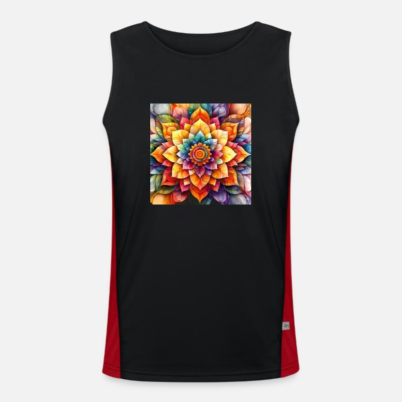 Mandala Time 2 Funktionelles Kontrast-Tank Top für Männer 