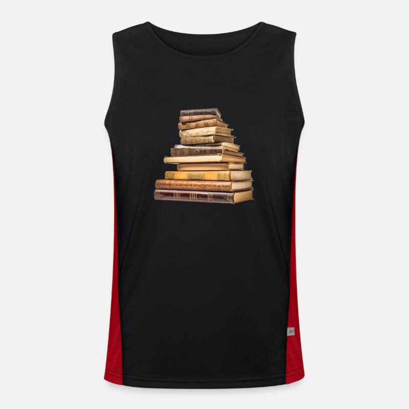 Bücher sind Wissensspeicher Funktionelles Kontrast-Tank Top für Männer 
