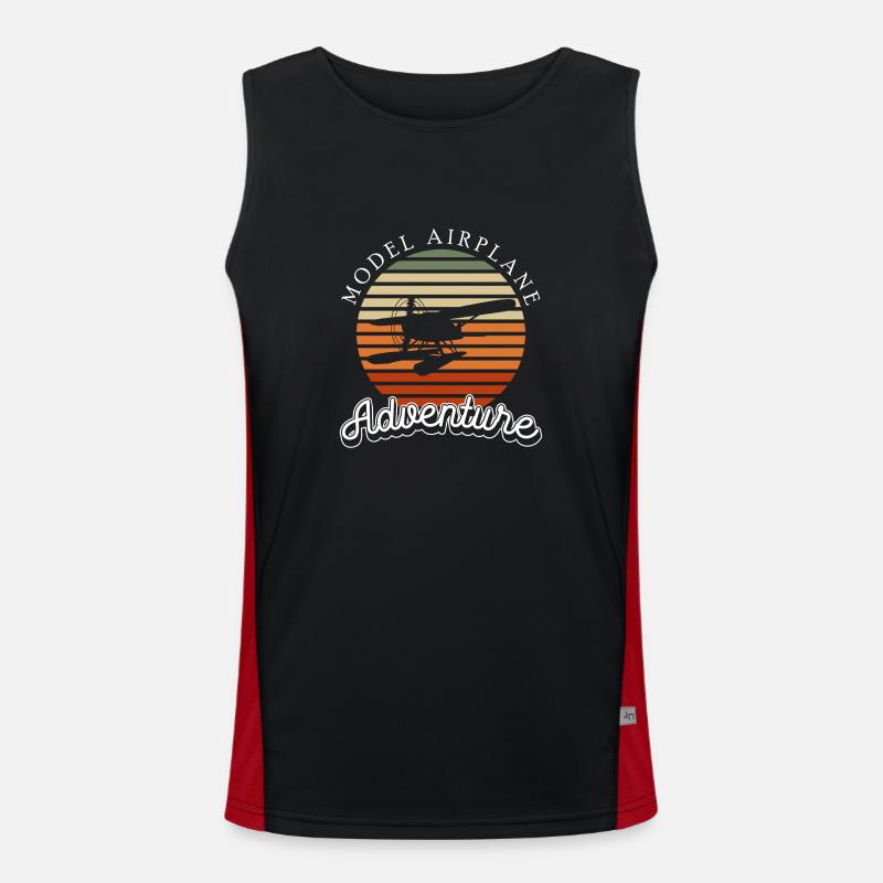 Model Maker Sky Model - Men's Functional Contrast Tank Top - black/red