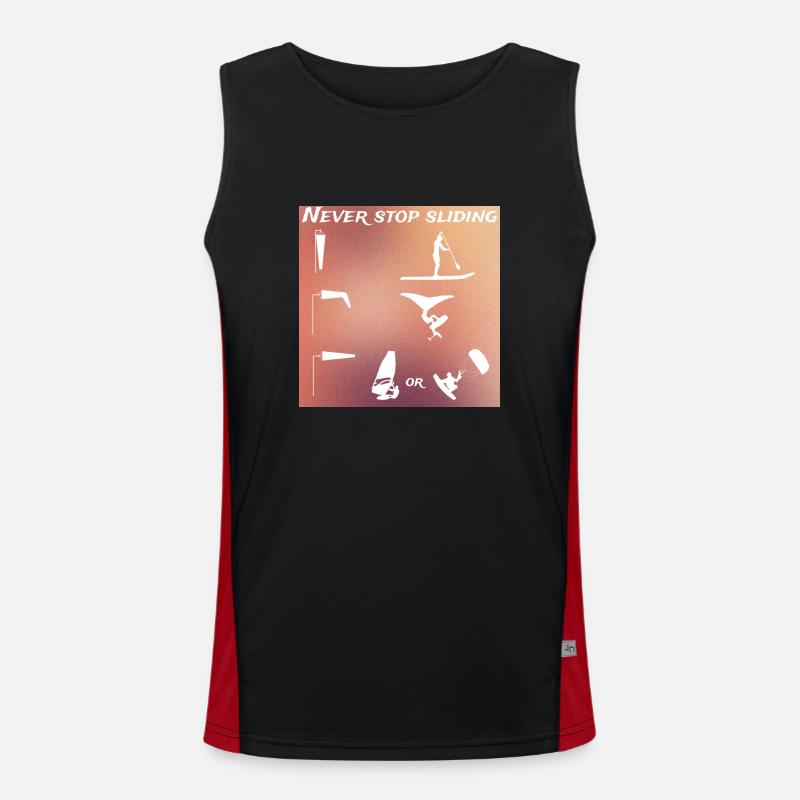 Never stop sliding Wind Wing kite paddle grains Débardeur respirant contrasté Homme 