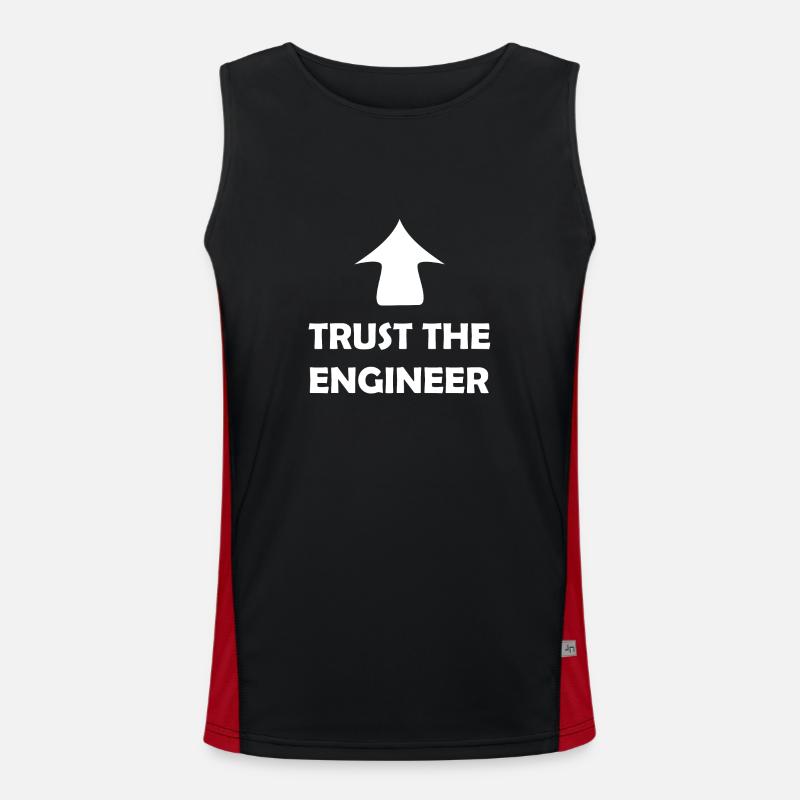 Trust the Engineer - Men's Functional Contrast Tank Top  - black/red