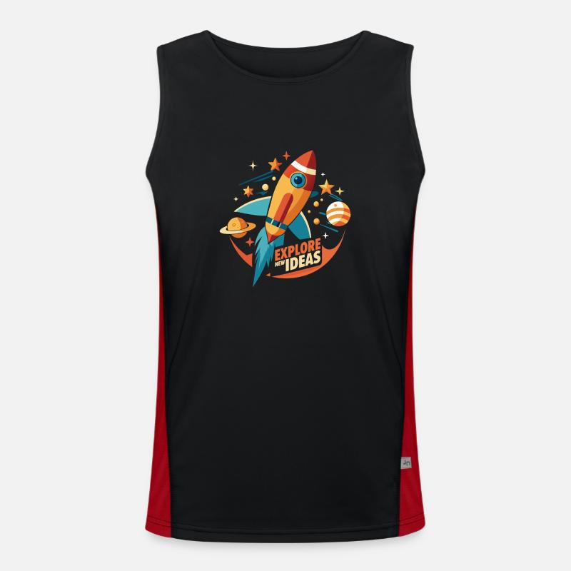 ROCKET. EXPLORE NEW IDEAS - Men's Functional Contrast Tank Top - black/red