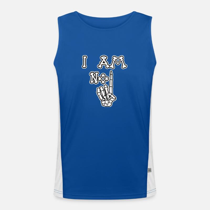 I Am No 1 Bones (Distressed) Funktionelles Kontrast-Tank Top für Männer 