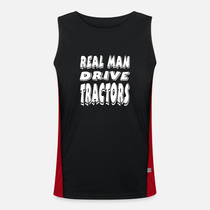 Tractor - Men's Functional Contrast Tank Top  - black/red