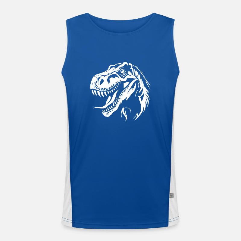 T-Rex Dinosaur Men's Functional Contrast Tank Top 