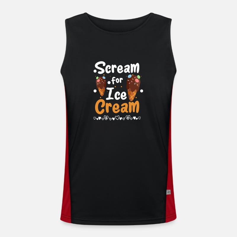 Eiscreme Eisdiele Softeis - Funktionelles Kontrast-Tank Top für Männer  - Schwarz/Rot