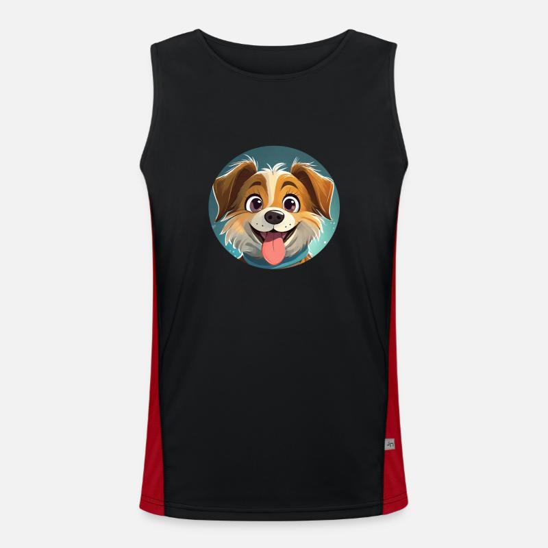 Comic Hund Funktionelles Kontrast-Tank Top für Männer 