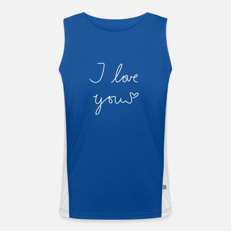 ich liebe dich text herz Funktionelles Kontrast-Tank Top für Männer 