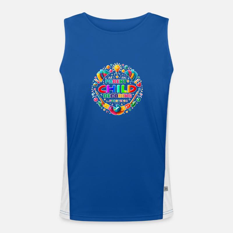 Parent Child, Decoding in Progress ! Men's Functional Contrast Tank Top 