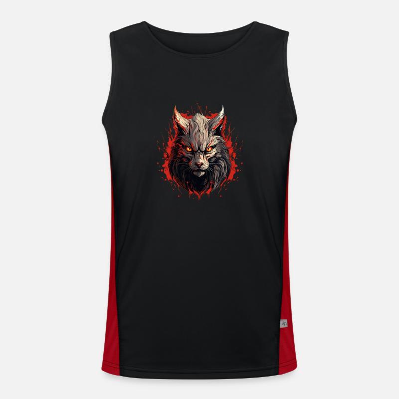 Wolfsblick der Durchdringung Funktionelles Kontrast-Tank Top für Männer 