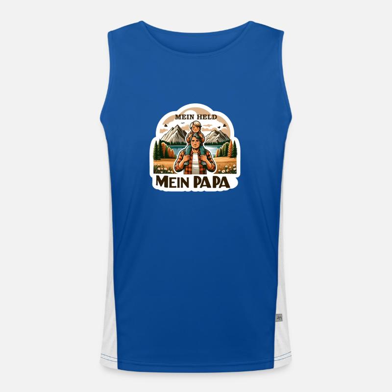 Vatertag mein Held Funktionelles Kontrast-Tank Top für Männer 
