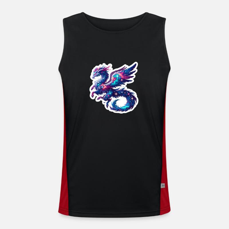 Astrological Dragon - Men's Functional Contrast Tank Top  - black/red