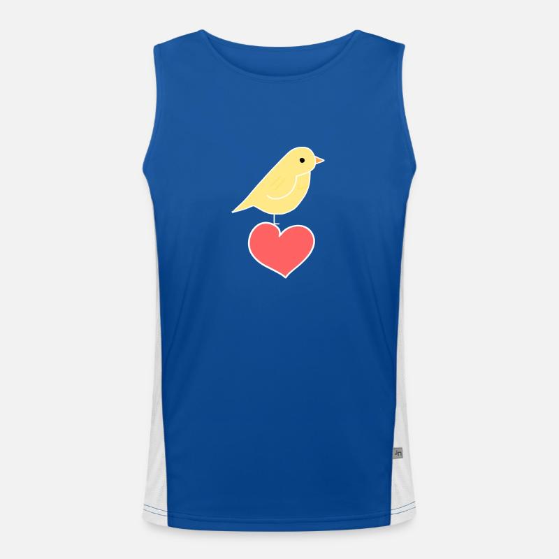 Vogel Tier Herz Liebe Tierliebe Funktionelles Kontrast-Tank Top für Männer 
