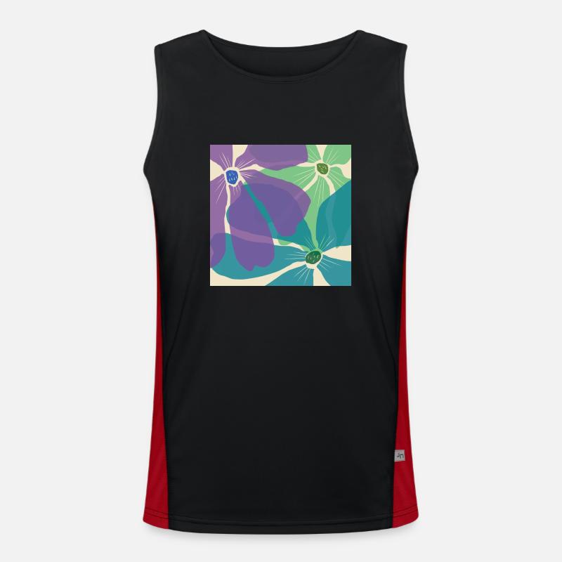Motif de fleurs Débardeur respirant contrasté Homme 