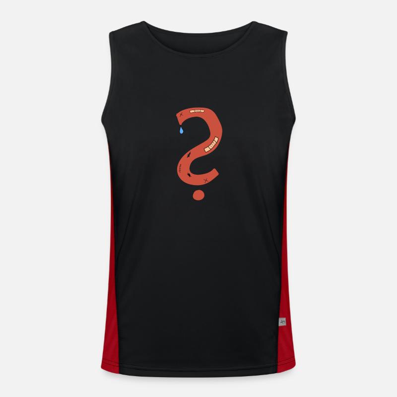 Fragezeichen Narben traurig pflaster Funktionelles Kontrast-Tank Top für Männer 