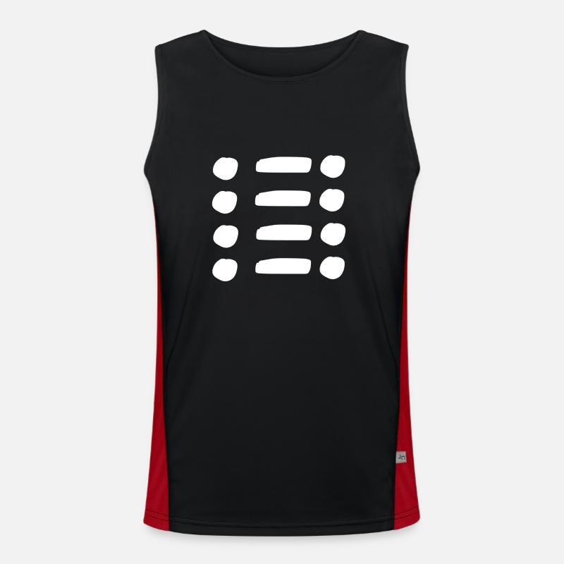 Line, dots, dot, shape, symbol - Men's Functional Contrast Tank Top - black/red