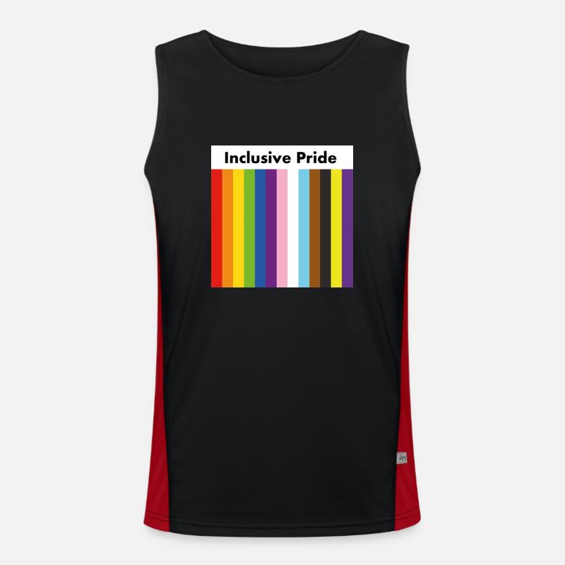 Rayures du drapeau de la fierté Inclusive Progress Débardeur respirant contrasté Homme 