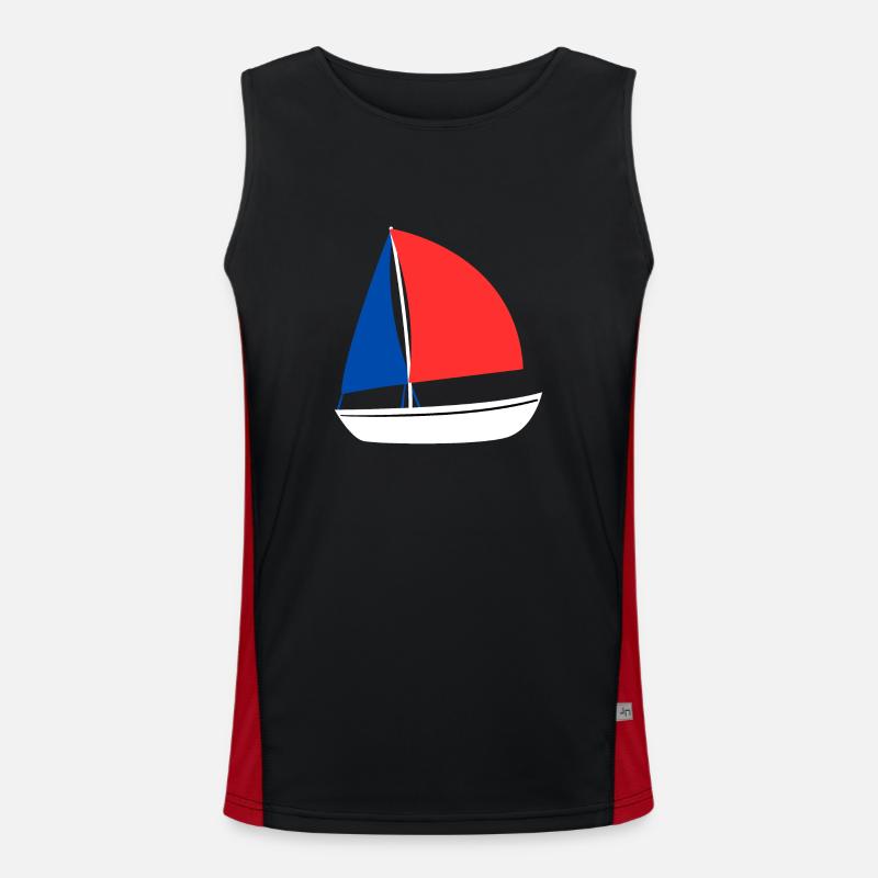 Blau, Weiß, Rot Frankreich Boot Funktionelles Kontrast-Tank Top für Männer 