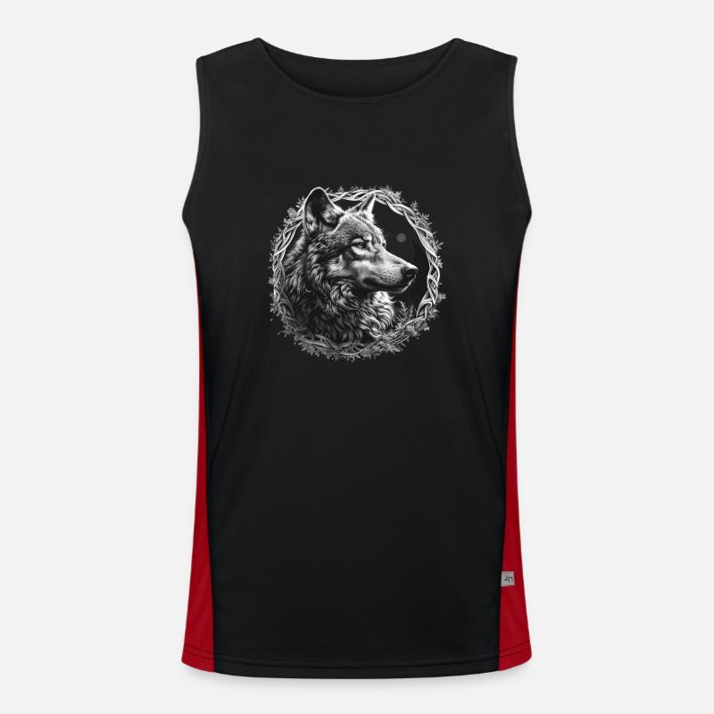 Loup Vikings Celtes Fenriswolf Fenris Débardeur respirant contrasté Homme 