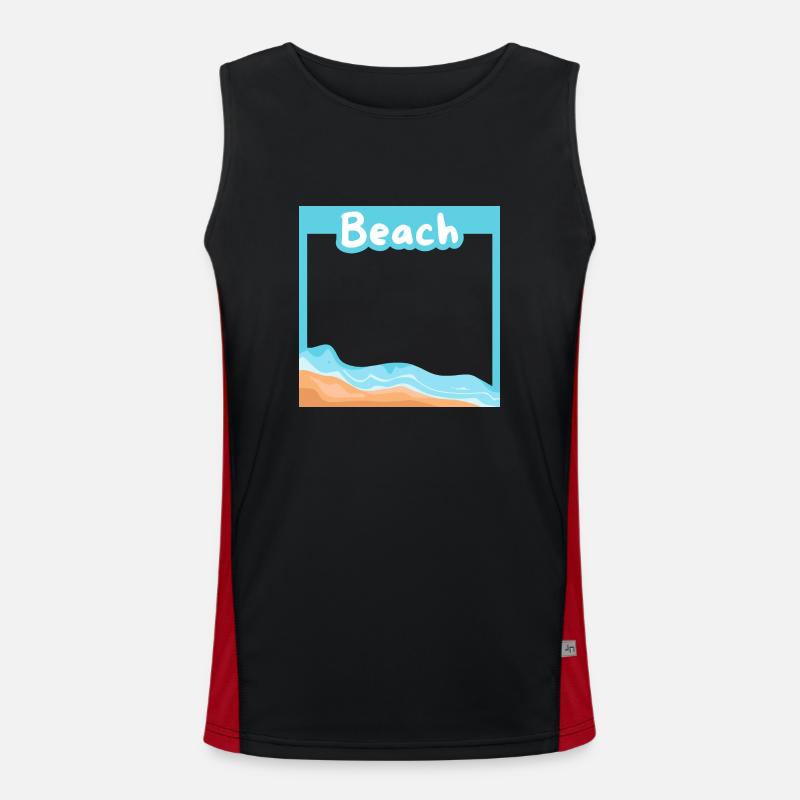 Dream beach in a setting - Men's Functional Contrast Tank Top  - black/red
