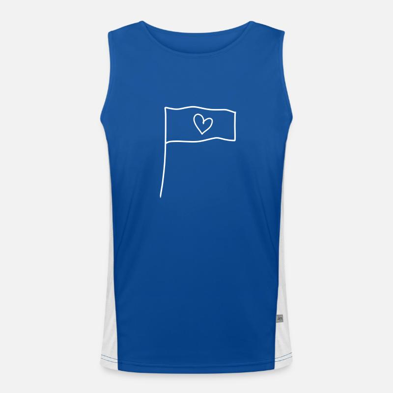 flagge symbol form herz liebe Funktionelles Kontrast-Tank Top für Männer 