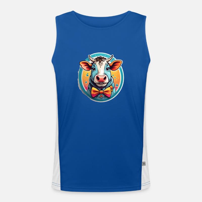 Lustige Kuh Comic Funktionelles Kontrast-Tank Top für Männer 