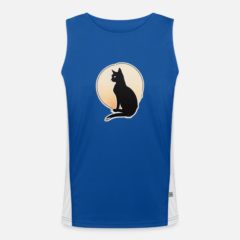 Katze Silhouette Funktionelles Kontrast-Tank Top für Männer 