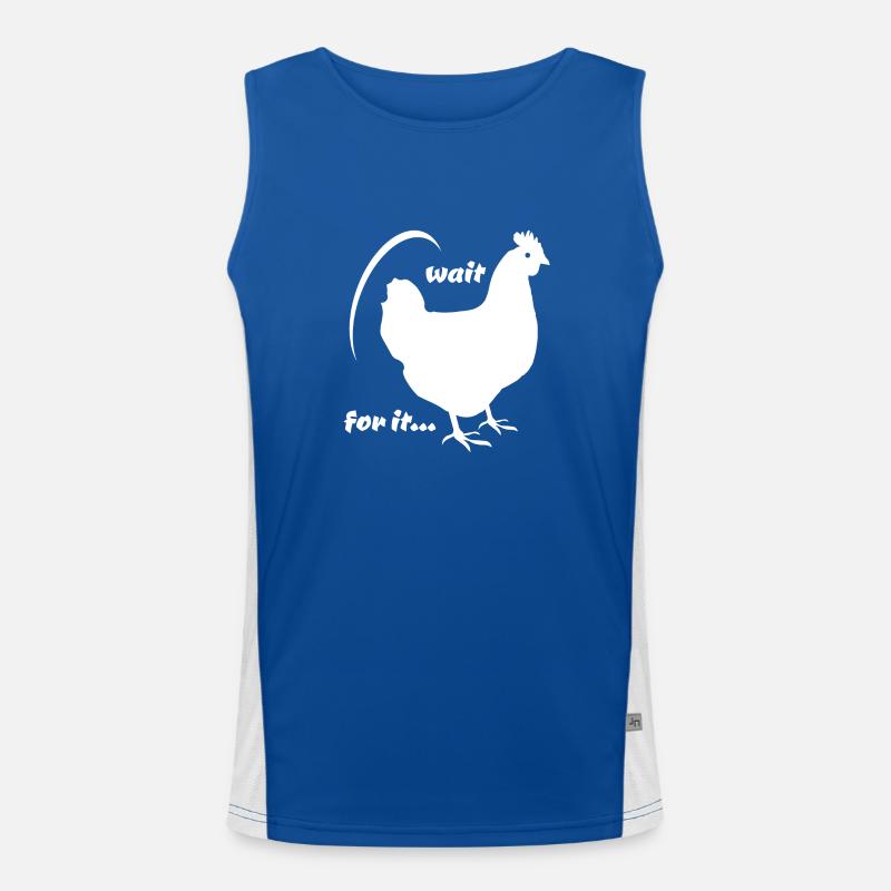 Lustiges Huhn - Henne - Chicken - Wait for it Men's Functional Contrast Tank Top 