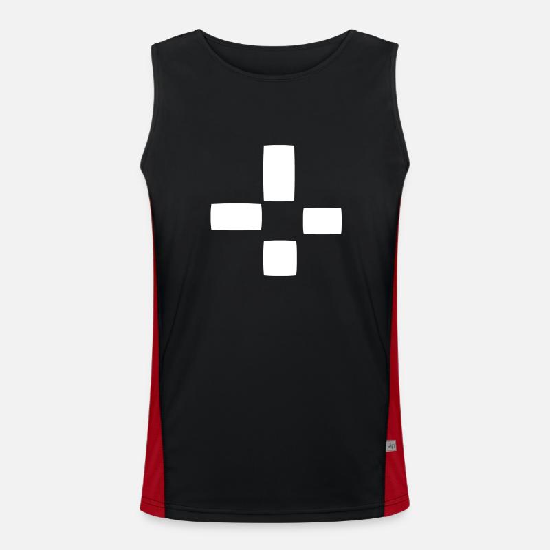 Square Pattern Four Shapes Shape - Men's Functional Contrast Tank Top - black/red