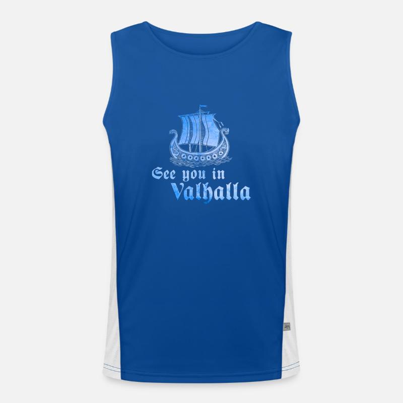 Wikingerboot See you in Valhalla 1 Funktionelles Kontrast-Tank Top für Männer 
