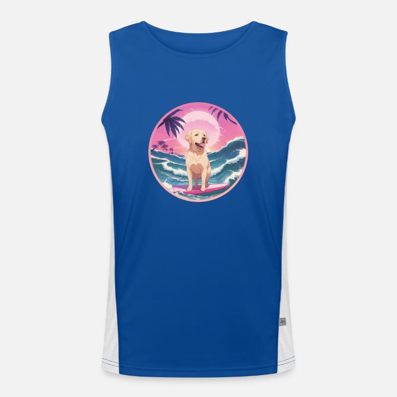 Surfeur de Labrador Retriever 🐾 2 Débardeur respirant contrasté Homme 