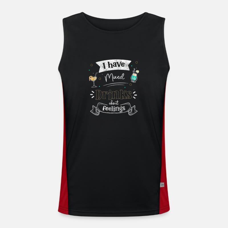 Bartender Beer Drinker Gin - Men's Functional Contrast Tank Top  - black/red