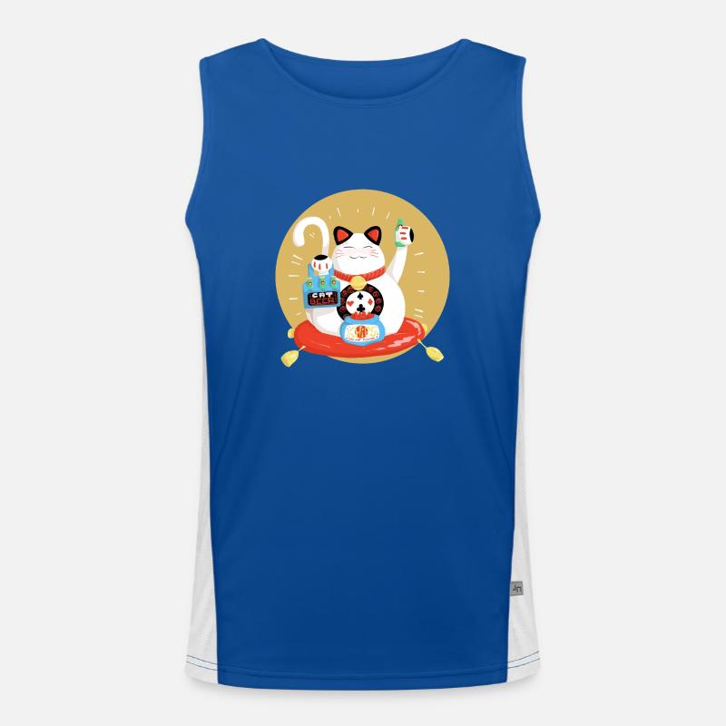 Maneki neko feiert Funktionelles Kontrast-Tank Top für Männer 