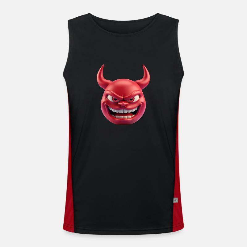 Devil Satan Emoticon Men's Functional Contrast Tank Top 