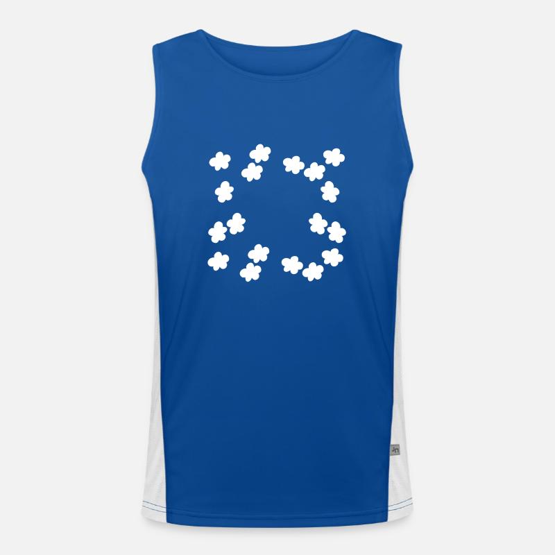 Flowers Blossom Plant Frame Shape Men's Functional Contrast Tank Top 