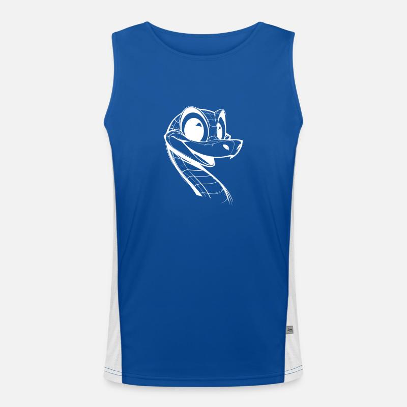 Cunning Snake Funny Snakes Drawing Men's Functional Contrast Tank Top 