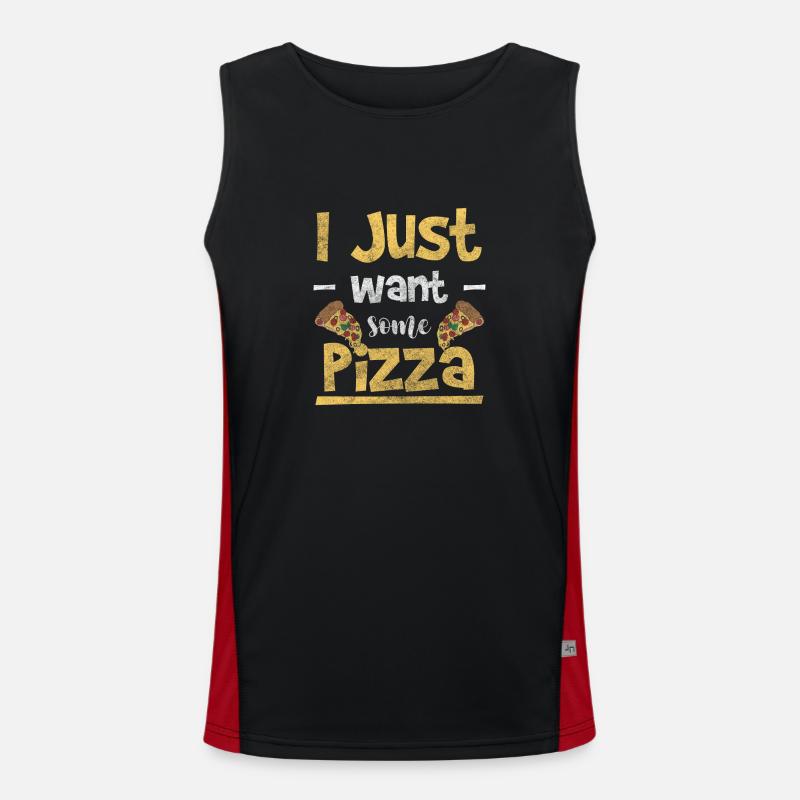 Pizza Käse Köstlich Funktionelles Kontrast-Tank Top für Männer 