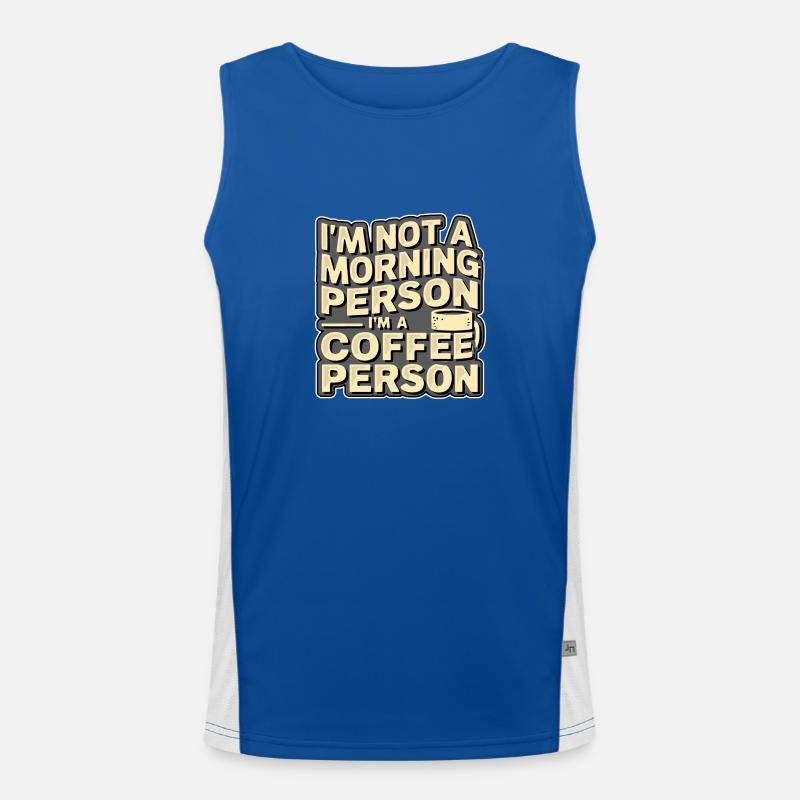 Ich bin kein Morgenmensch Funktionelles Kontrast-Tank Top für Männer 