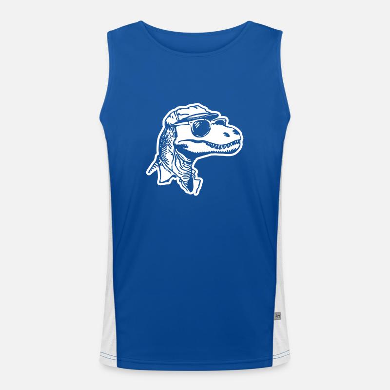 Dino Dinosaurier Funktionelles Kontrast-Tank Top für Männer 