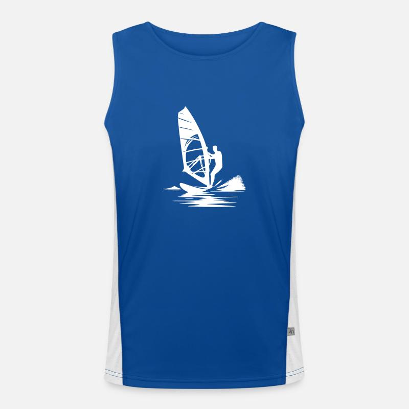 Surftechnik mit Windkraft Wind und Meeresbrise Funktionelles Kontrast-Tank Top für Männer 