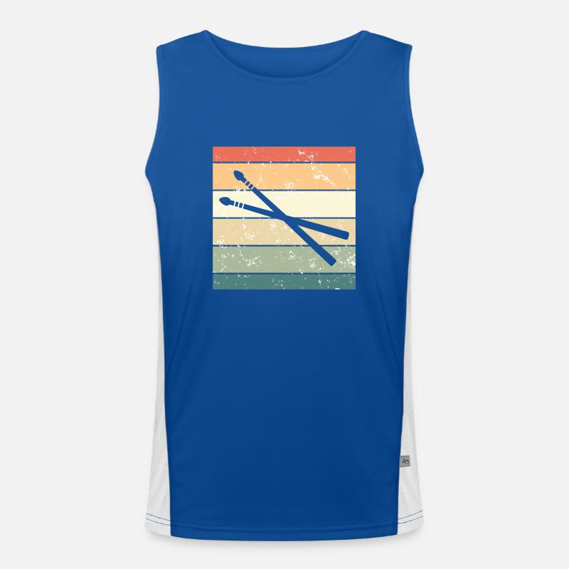 Retro Drumsticks Drummer Men's Functional Contrast Tank Top 