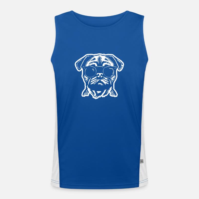 Mops Hund Funktionelles Kontrast-Tank Top für Männer 