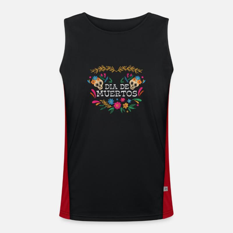 Mexico Solid Skeleton Men's Functional Contrast Tank Top 