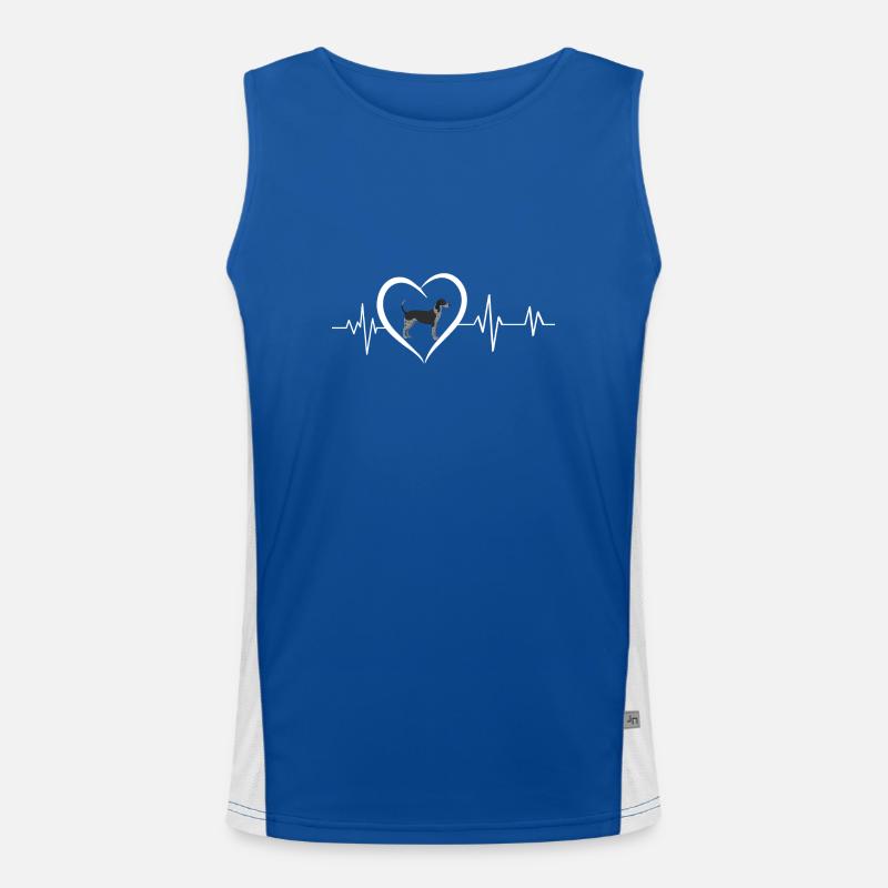 Herzschlag Blauer Tick Coonhound Funktionelles Kontrast-Tank Top für Männer 