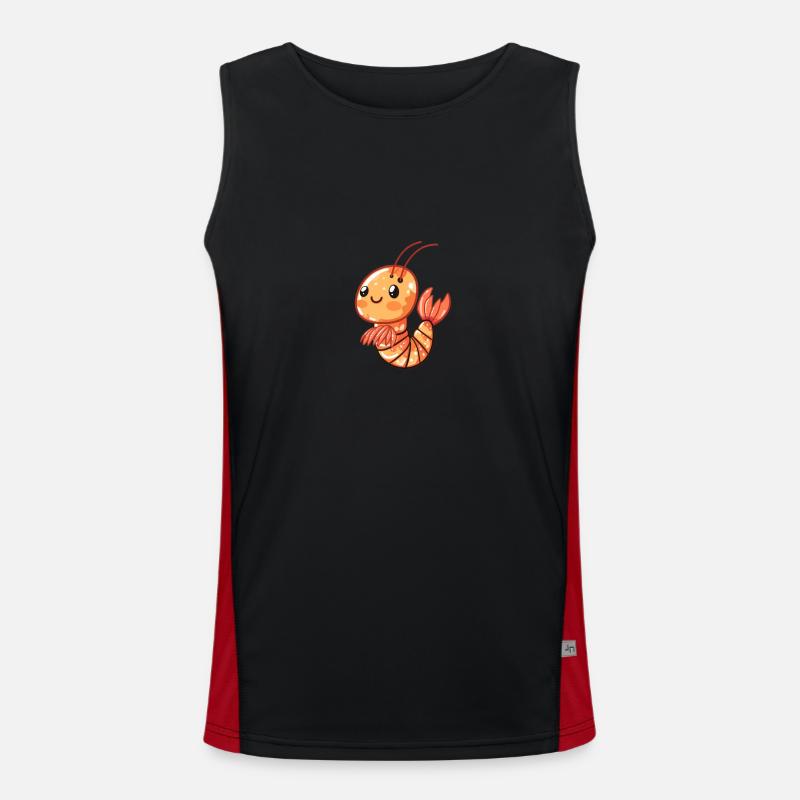 Glückliche Garnele Funktionelles Kontrast-Tank Top für Männer 