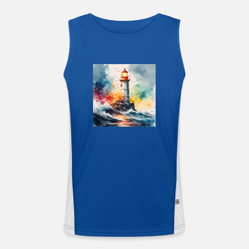 Leuchtturm Funktionelles Kontrast-Tank Top für Männer 