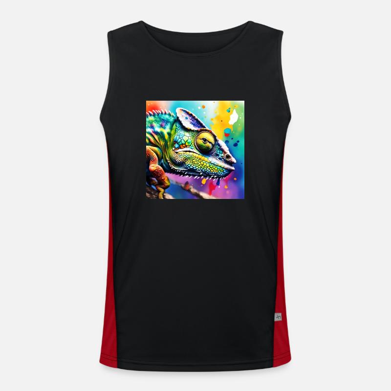 Chamäleon farbig Funktionelles Kontrast-Tank Top für Männer 