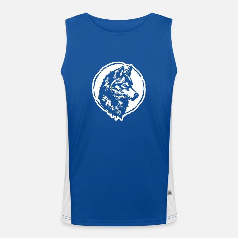 Wolf Funktionelles Kontrast-Tank Top für Männer 